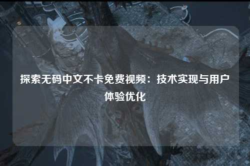 探索无码中文不卡免费视频：技术实现与用户体验优化